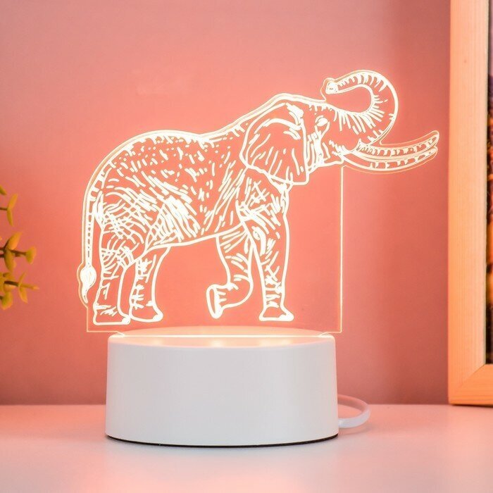 Светильник "Слон" LED белый 16х9,5х13 см 9285983