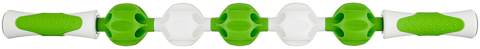 Массажер роликовый "torres", арт.BL1008, в форме скалки, 5 массажных элементов, зелено-белый BL1008 - фотография № 1