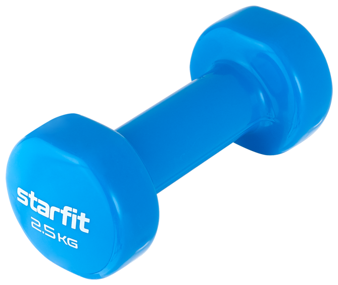 Гантель виниловая STARFIT DB-101 2,5 кг, синий.