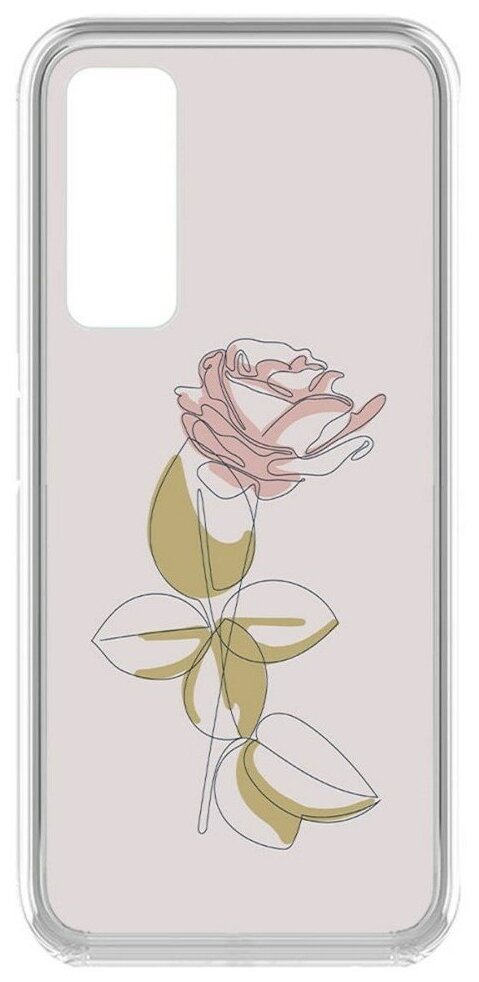 Чехол-накладка Krutoff Clear Case Роза для Huawei P Smart (2021)