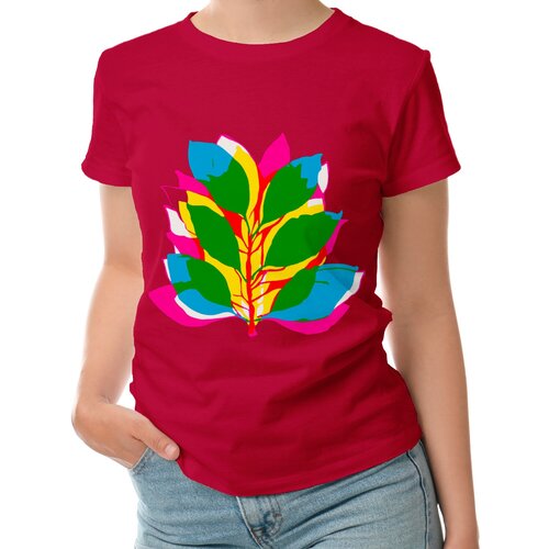 Женская футболка «Букет листьев» (XL, темно-синий)