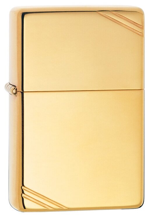 Зажигалка ZIPPO Vintage с покрытием High Polish Brass латунь/сталь золотистая 38x13x57 мм