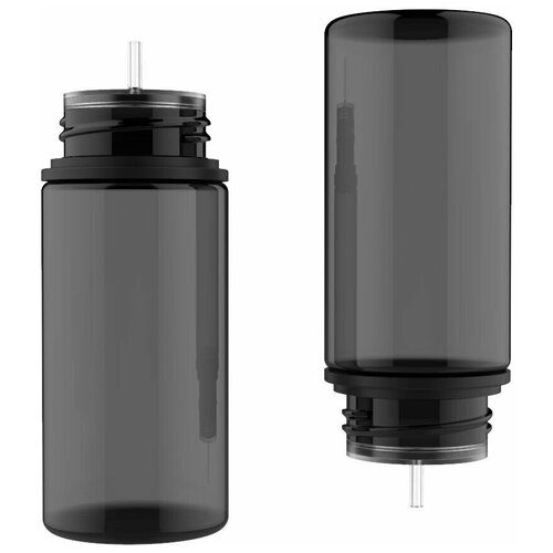 Флакон пластиковый 100 мл чёрный прозрачный с крышкой капельницей и защитой от детей