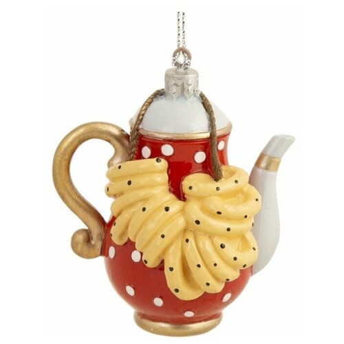 фото Елочная игрушка феникс present чайник с баранками (81619), красный/желтый