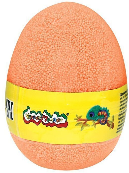 Каляка-Маляка Пластилин шариковый мелкозернистый в яйце 150 мл 27 г 1 цв. оранжевый пшмкмя-о