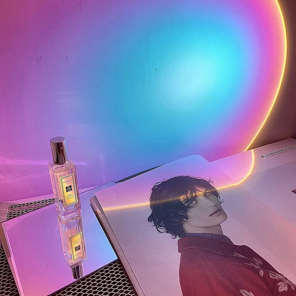 Цветная rgb лампа "Закат" для фото и атмосферы, настольный декоративный светильник светодиодный - фотография № 6