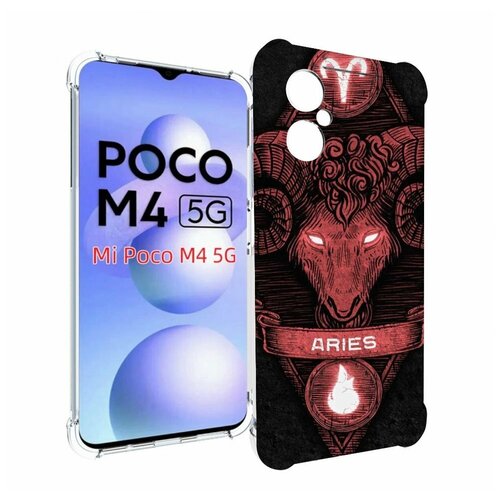 Чехол MyPads знак зодиака овен 6 для Xiaomi Poco M4 5G задняя-панель-накладка-бампер