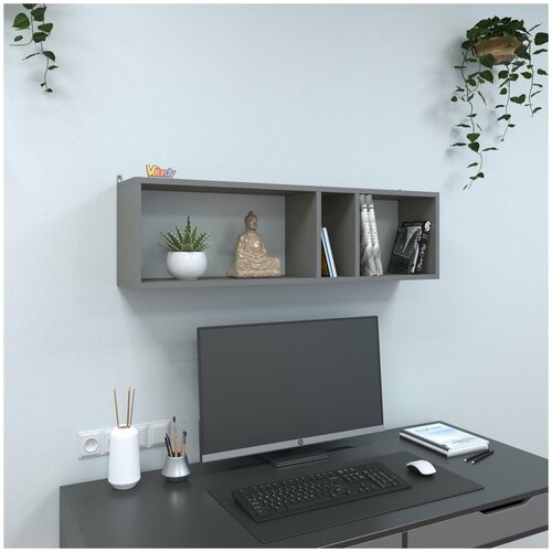 Полка настенная Velardy Lagoonning 100x28x19см Графит серый 2299₽