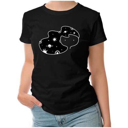 Женская футболка «Космос» (M, черный)