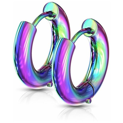 фото Серьги кольца, шарнирный замочек. диаметр 12 мм, толщина 0.8 мм spikes