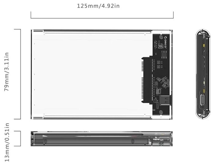 Корпус для HDD/SSD ORICO 2139C3-CR