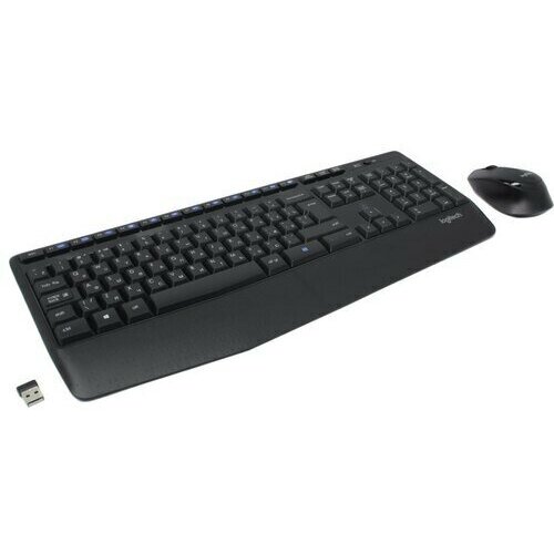 Комплект клавиатура + мышь Logitech Wireless Combo MK345 Comfort, синий/черный, английская/русская комплект клавиатура мышь sven comfort 3300 wireless black usb черный английская русская