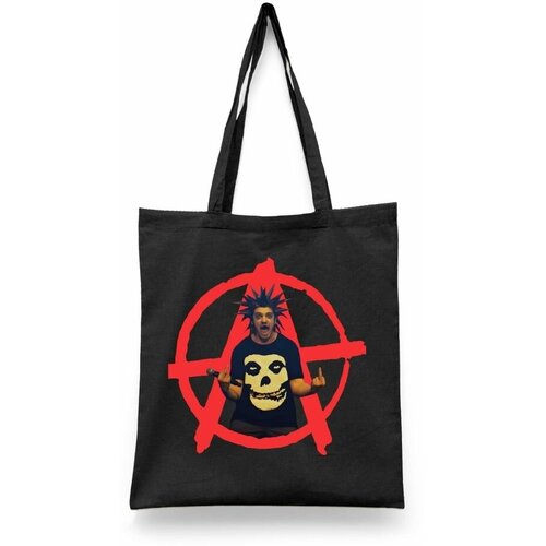 фото Сумка-шоппер унисекс каждому своё "король и шут/горшок/киш" черная