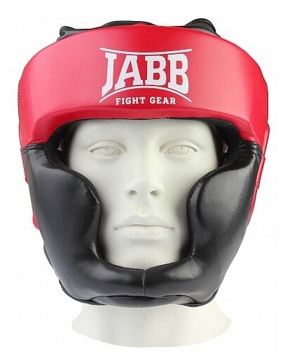 Шлем бокс.(иск. кожа) Jabb JE-2090 черный/красный S