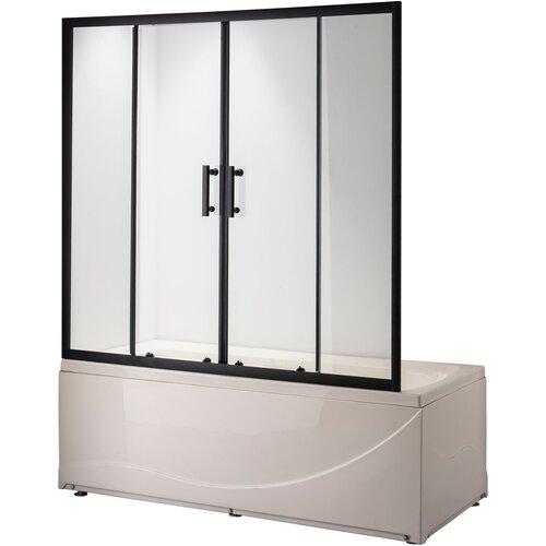 Душевая шторка на ванну Taliente 170x140 см TA-1714CB стекло прозрачное профиль черный 19910₽