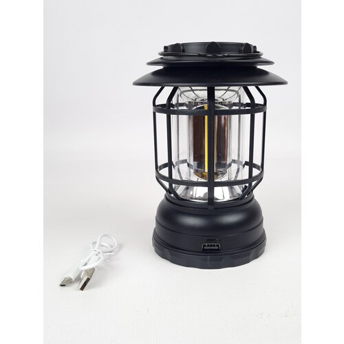 фото Лампа для кемпинга "camping lamp" s-27 цвет черный / кемпинговый ручной фонарь светодиодный аккумуляторный homeli