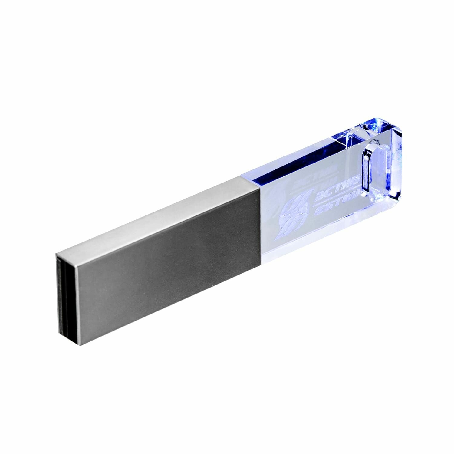 Флешка с подсветкой Acril-Crystal, 4 ГБ, серебряная, арт. F14
