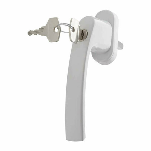 ручка оконная алюминиевая с ключом кнопкой swh белая Ручка оконная для пластиковых окон белая с ключом