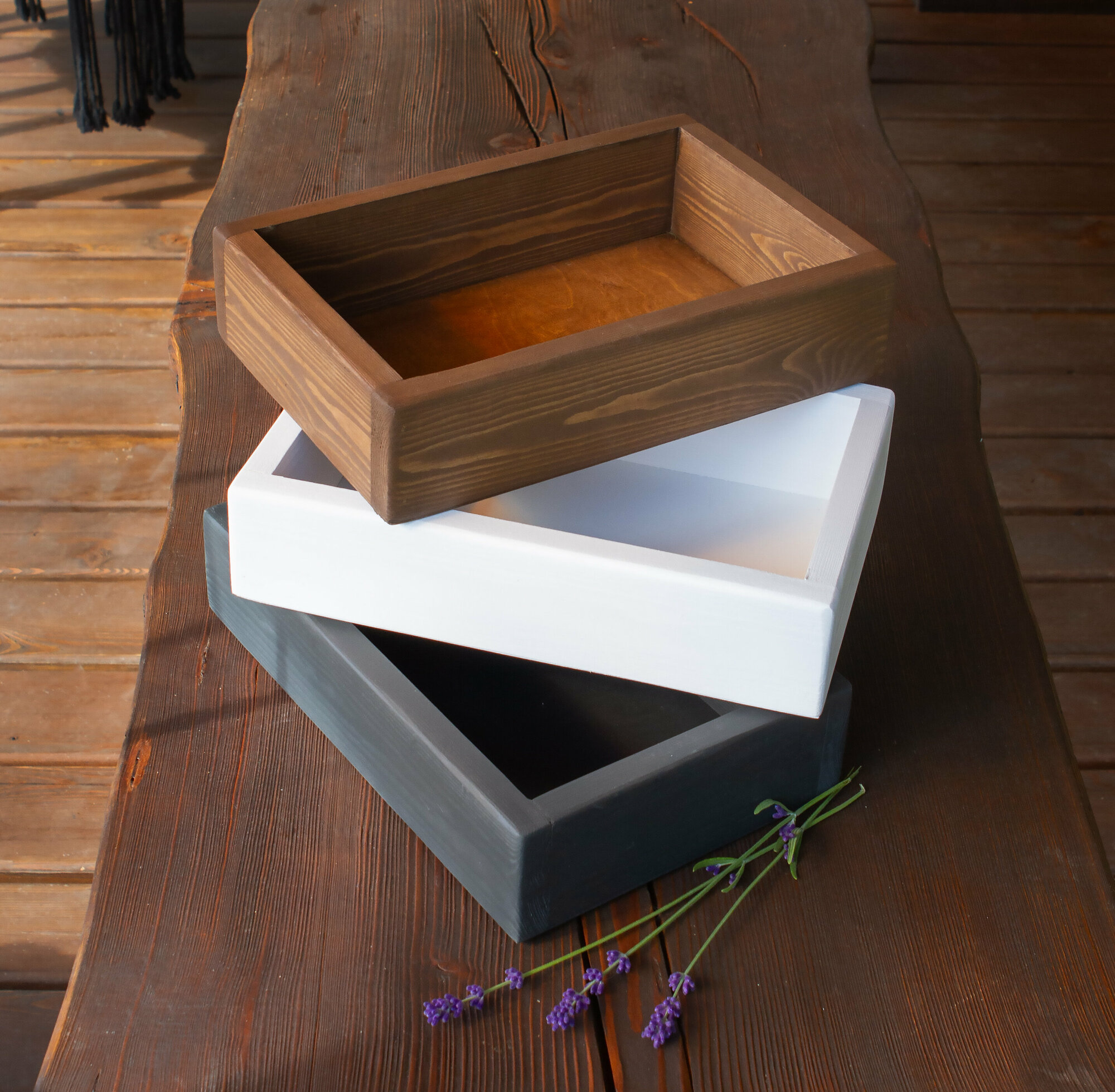 Ящик деревянный интерьерный 30х20см / палисандр - фотография № 3