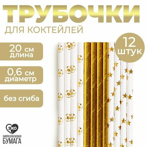 Трубочки бумажные 12 шт Праздник 434₽