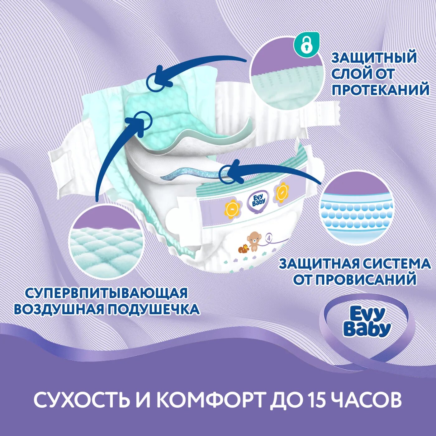 Evy Baby подгузники 5 (11-25 кг), 46 шт.