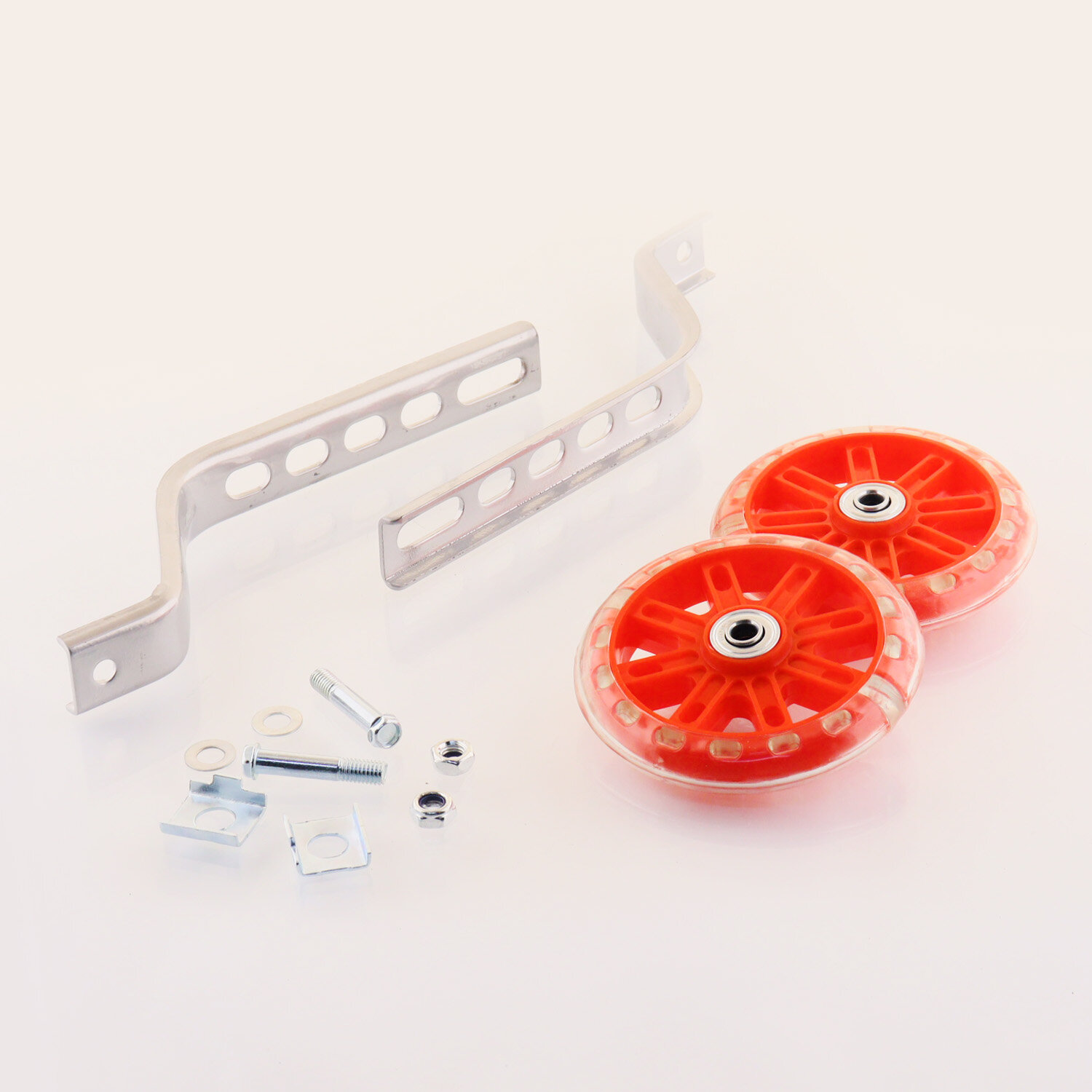 фото Велосипедные колеса боковые детские (пара) (+подсветка, с подшипниками, Ø109мм, красный)