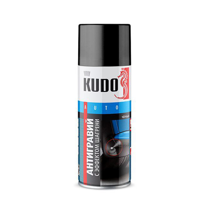 Антигравий KUDO с эффектом шагрени, черный, 520 мл, аэрозоль KU-5225