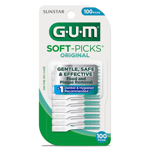 Gum Soft picks original зубочистки прямые с тревел кейсом 100 шт в упаковке