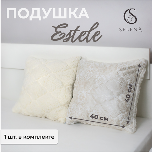 фото Декоративная подушка selena estele 40х40см, съемный чехол на молнии