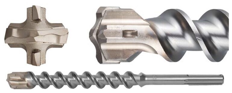 Бур Зубр SDS-max диаметр 25 мм длина 520 мм для бетона/кирпича/камня 4 резца сплав ВК8С спираль 2С