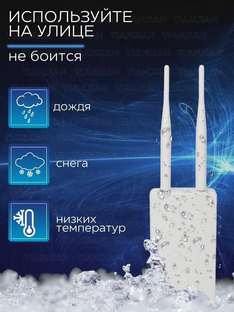 Уличный влагостойкий роутер LTE 4G 300 Мбит/с с сим-картой в подарок — фото 1