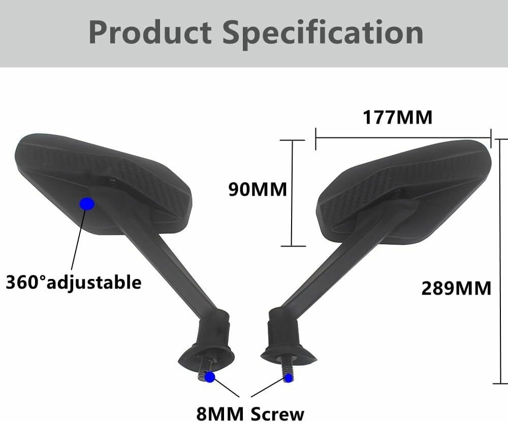 Картинки Зеркала для скутера, мопеда, квадроцикла 8мм