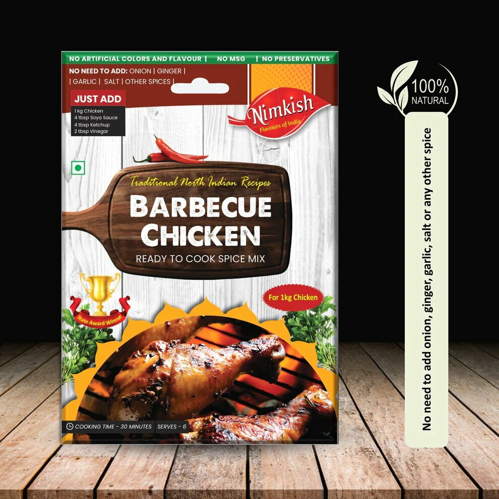 BARBECUE CHICKEN Ready To Cook Spice Mix, Nimkish (барбекю чикен смесь специй для быстрого приготовления, Нимкиш), 60 г.