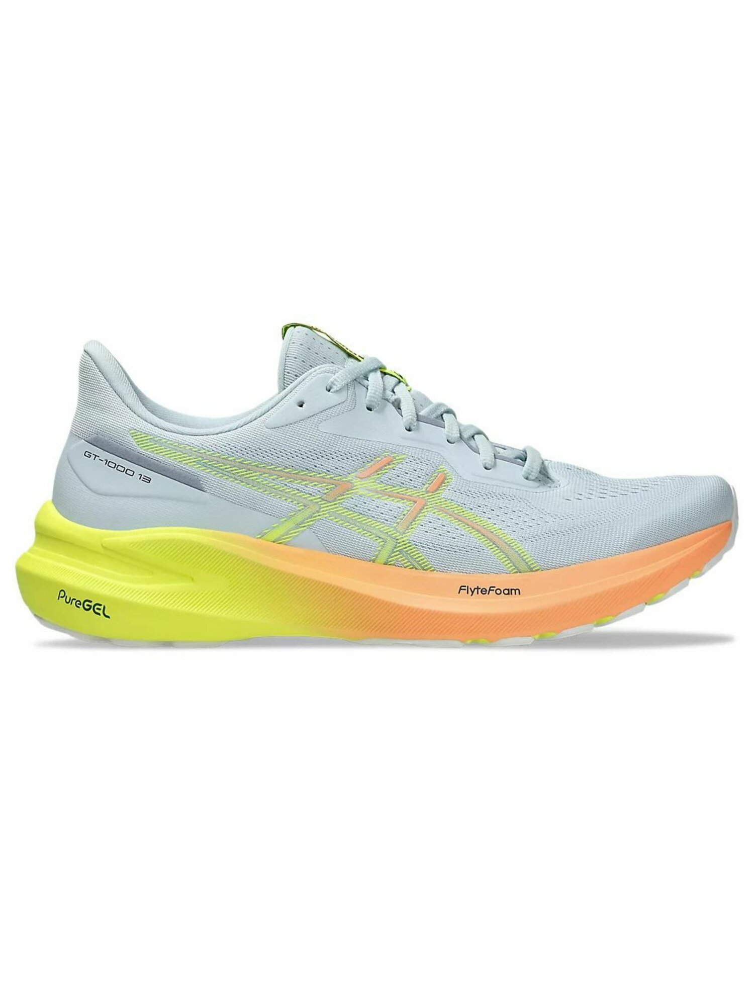 Кроссовки ASICS, размер 10.5 US, желтый, серый