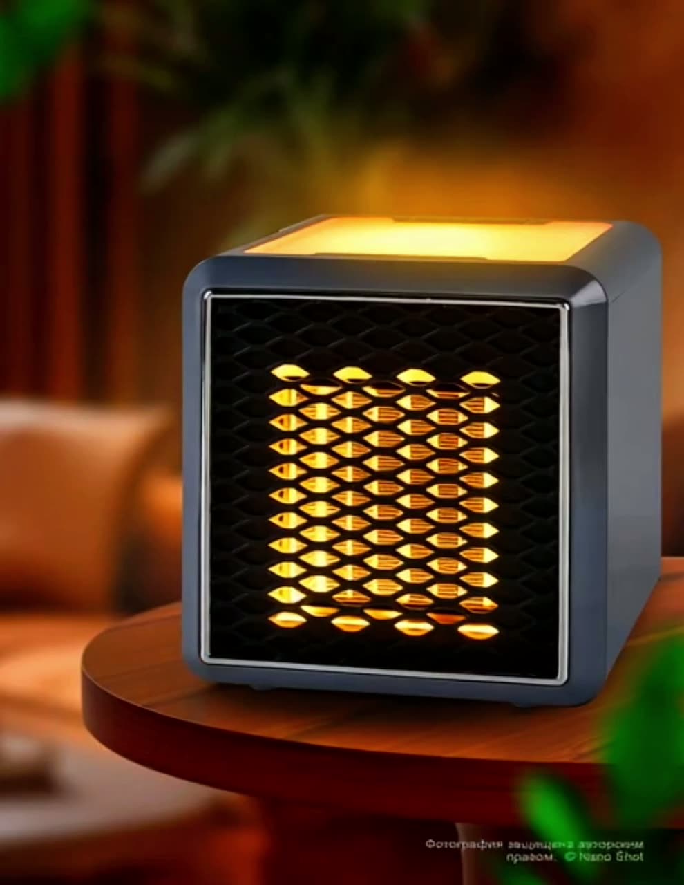 Обогреватель, портативный, мини, тепловентилятор, в розетку, черный — фото 1