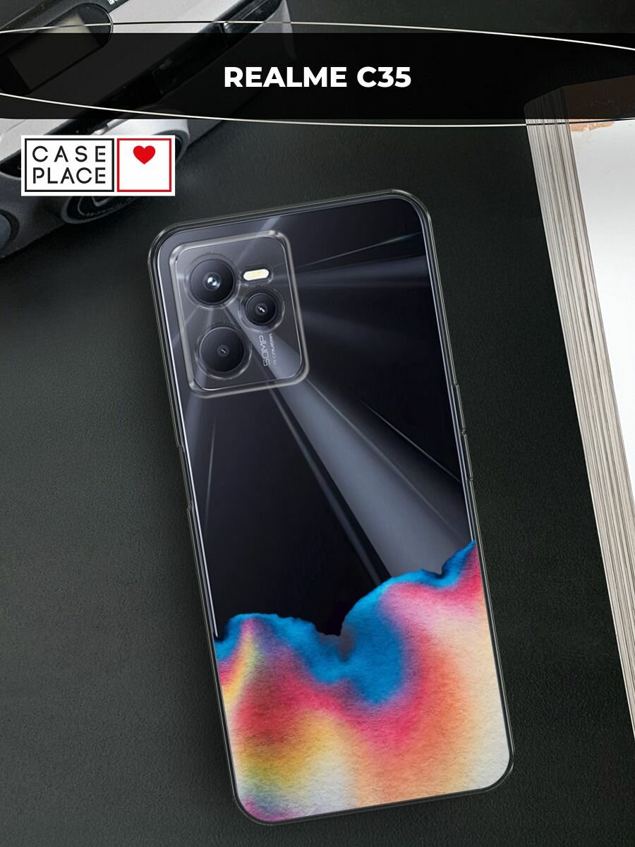 Чехол на Realme C35 / Реалми C35 с принтом Акварельное сочетание, прозрачный