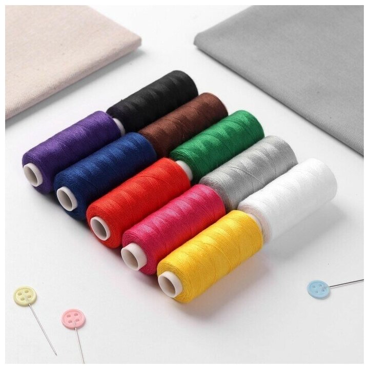 Разноцветный набор бытовых швейных ниток, 40S/2, 300 м, 10 шт
