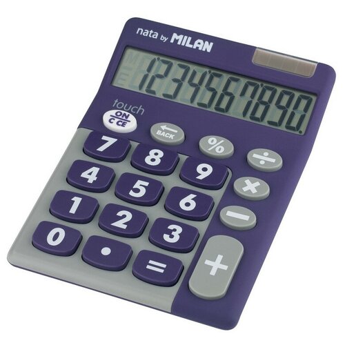Калькулятор Milan 10-разрядв чехле двойное питание фиолетов 150610TDPRBL
