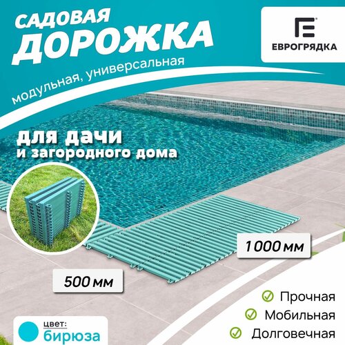 Садовая дорожка Еврогрядка 500х1000, цвет: бирюза