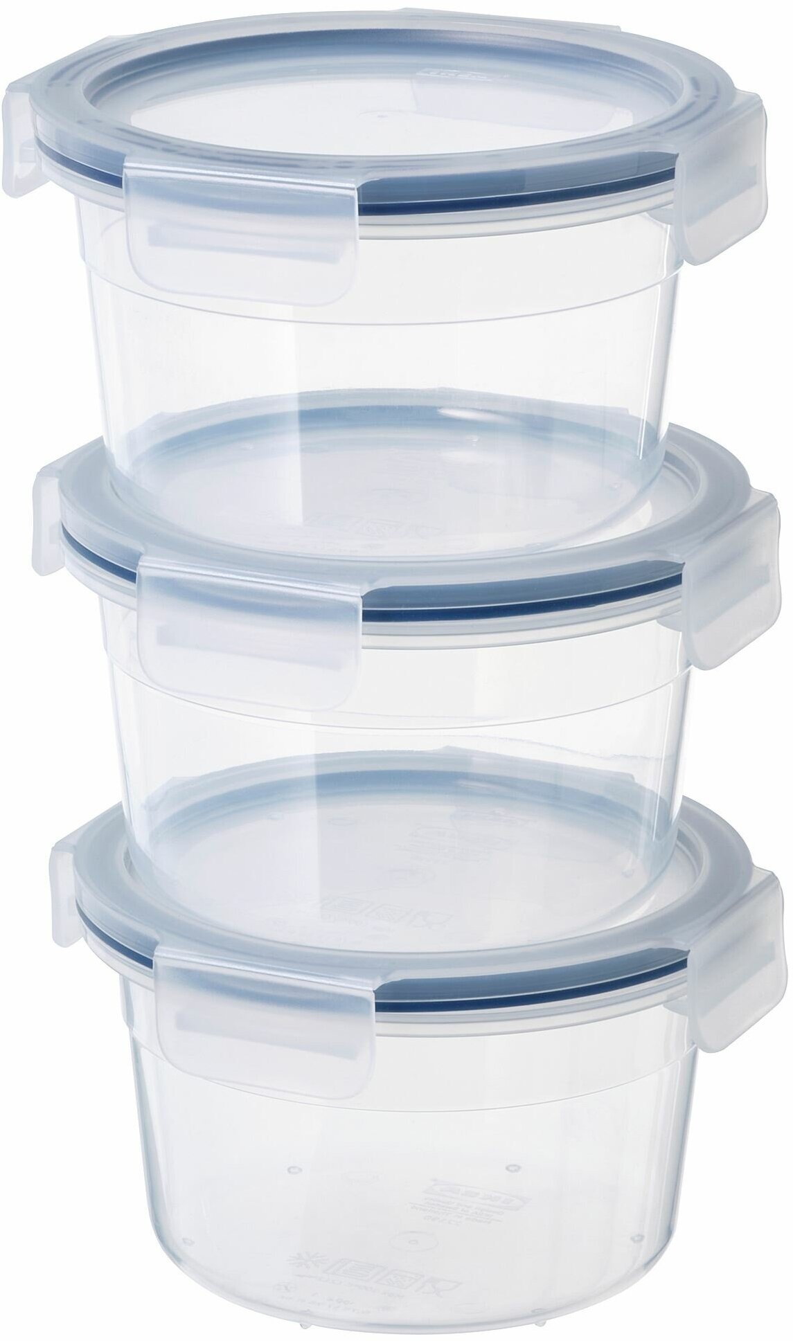 Набор контейнеров из 3 штук для продуктов с крышкой, 750 мл, круглой формы/пластик IKEA 365+ - фотография № 5