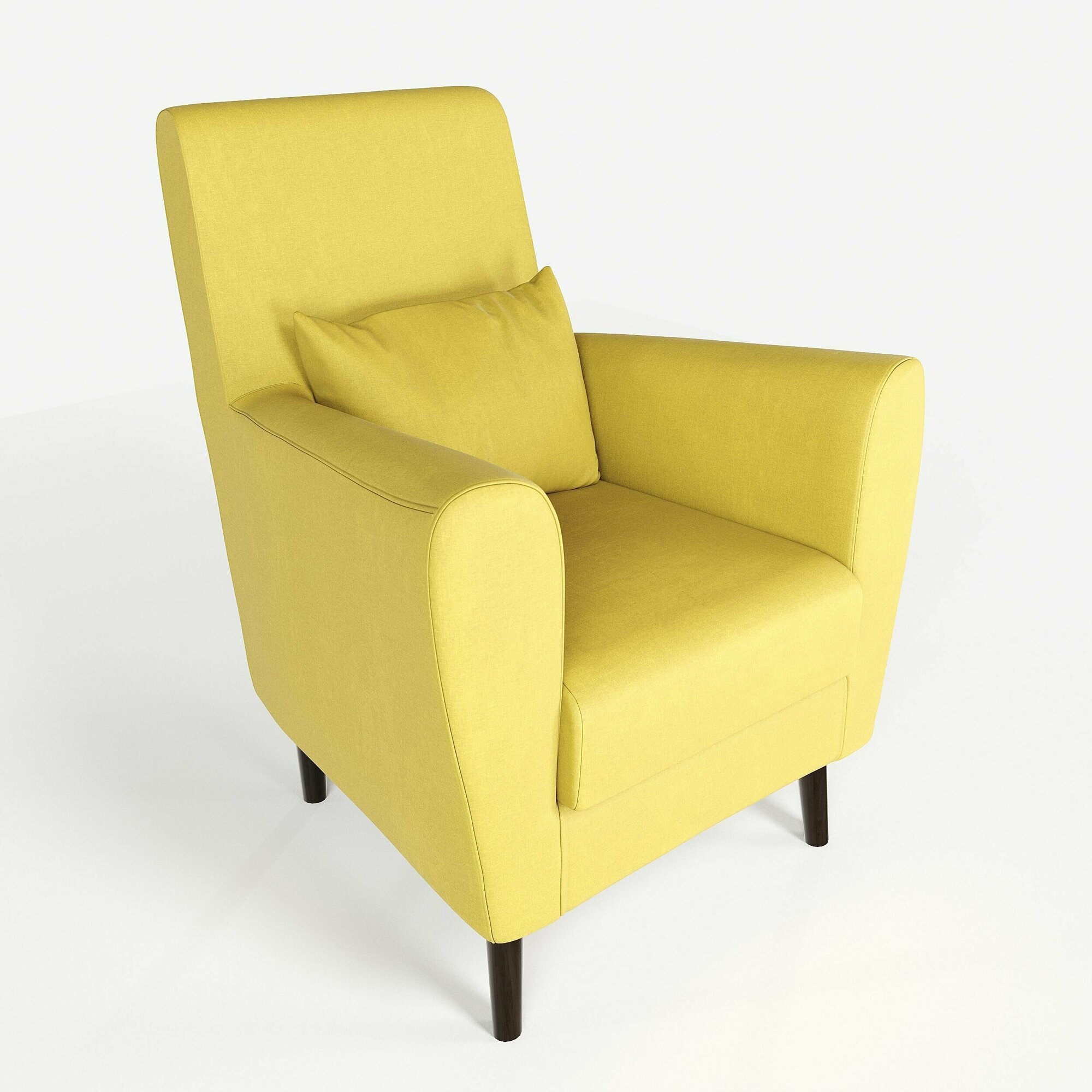 Кресло мягкое Грэйс D-6 (желтый) на высоких ножках с подлокотниками в гостиную, офис, зону ожидания, салон красоты.