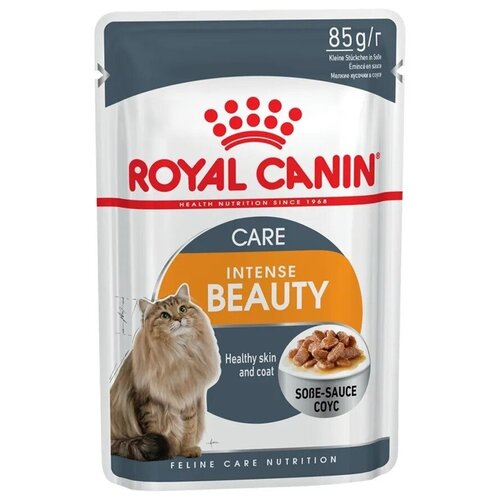 Пауч Royal Canin Intense Beauty для кошек, для красоты шерсти с кусочками в соусе 85гр.24шт