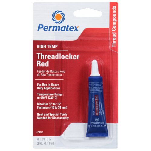 Фиксатор Резьбы Фиксатор Резьбы Сильной Фиксации Красный Permatex High Temperature Threadlocker Red Высокотемп.10мл. Permatex...