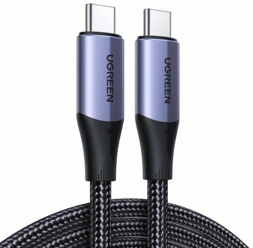 Кабель UGREEN US355 (80150) USB-C 3.1 M/M Gen2 5A Cable в оплетке. Длина 1 м. Цвет: черный