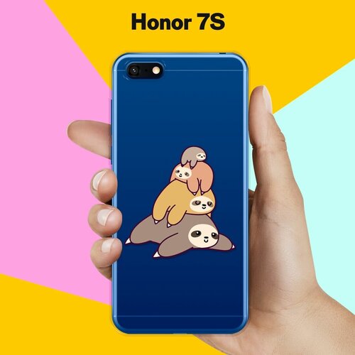 Силиконовый чехол 4 ленивца на Honor 7S