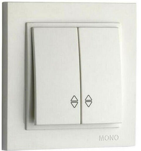 Выключатель Mono Electric Despina/ Larissa двухклавишный проходной белый 500-001923-111 - фотография № 2