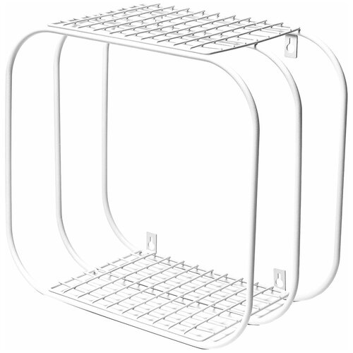 Полка настенная ilwi сетчатая из стали молочно-белая матовая в стиле лофт шириной 40 см
