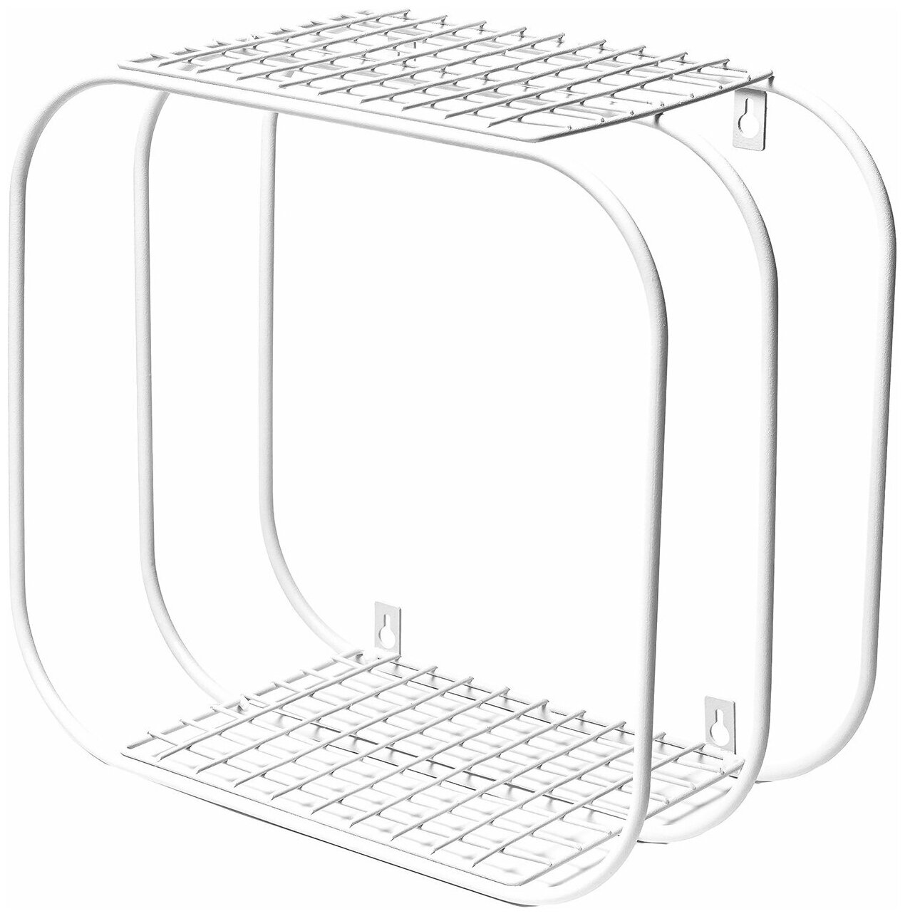 Полка настенная ilwi сетчатая из стали молочно-белая матовая в стиле лофт шириной 40 см