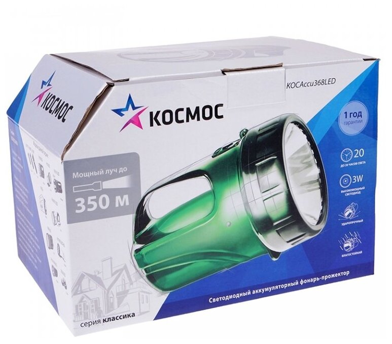 Фонарь Accu 368 LED (1LEDх3W) KOCAccu368LED КОСМОС - фото №4