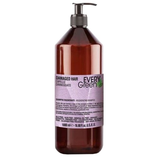 шампунь оригинальный для увлажнения поврежденных волос original herbal shampoo for damaged Dikson шампунь EveryGreen Damaged Hair Rigenerante, 1000 мл